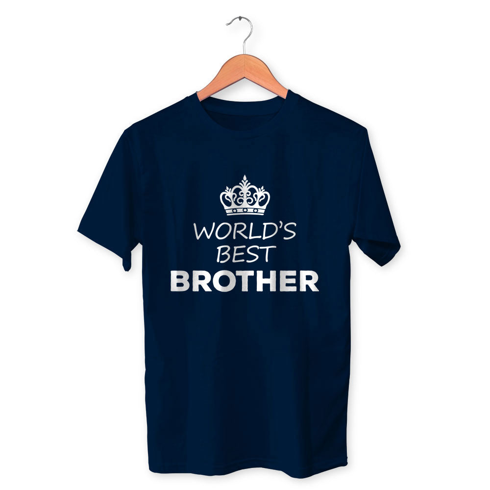 Worlds Best Brother Cotton Unisex Navy Blue Tshirt