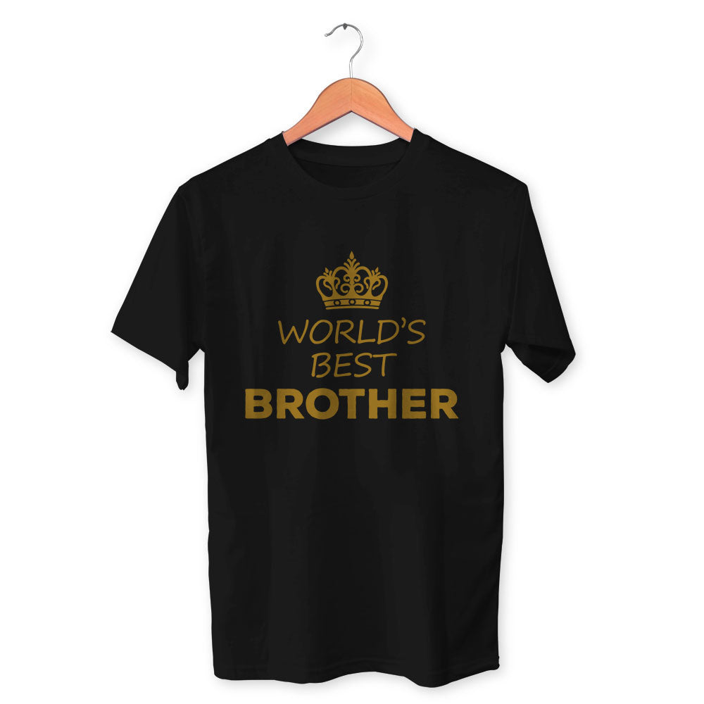 Worlds Best Brother Cotton Unisex Black Tshirt