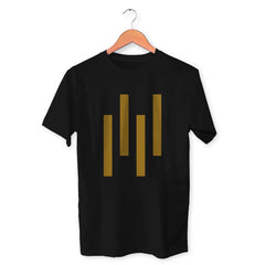 Stripe Vertical Cotton Unisex Black Tshirt