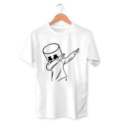 Mask Man Dab Cotton Unisex White Tshirt