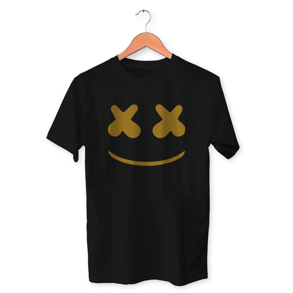 X X Smiley Cotton Unisex Black Tshirt