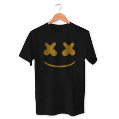 X X Smiley Cotton Unisex Black Tshirt