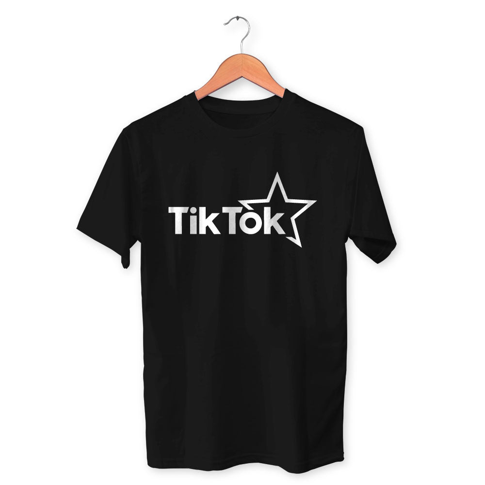 Tik Tok Star Cotton Unisex Black Tshirt