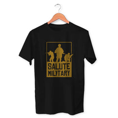 Salute Military Cotton Unisex Black Tshirt