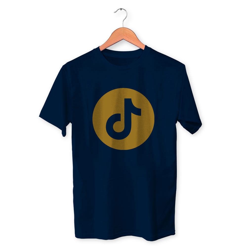 Music Symbol Cotton Unisex Navy Blue Tshirt