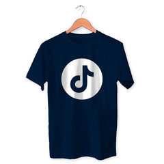 Music Symbol Cotton Unisex Navy Blue Tshirt