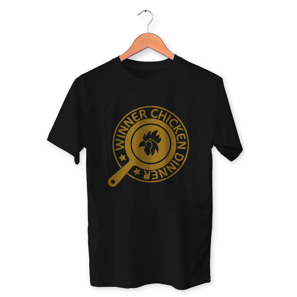 Winner Winner Chicken Dinner Symbol Cotton Unisex Black Tshirt