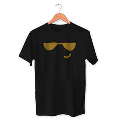 Goggle Smiley Cotton Unisex Black Tshirt