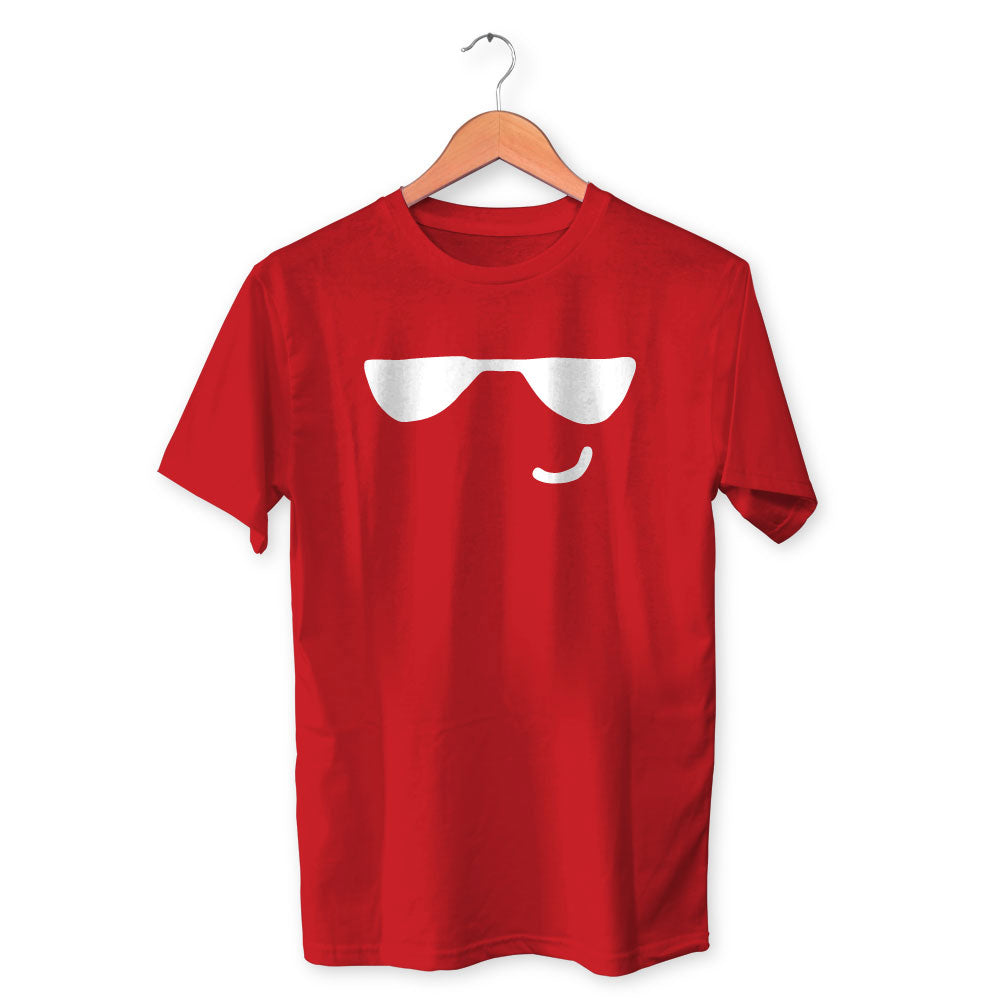 Goggle Smiley Cotton Unisex Red Tshirt