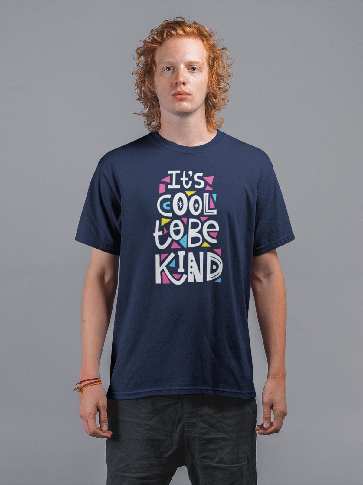 Its Cool To Be Kind Cotton Unisex Navy Blue Tshirt