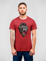 Gorilla DJ Cotton Unisex Red Tshirt