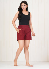 Women's Maroon Shorts