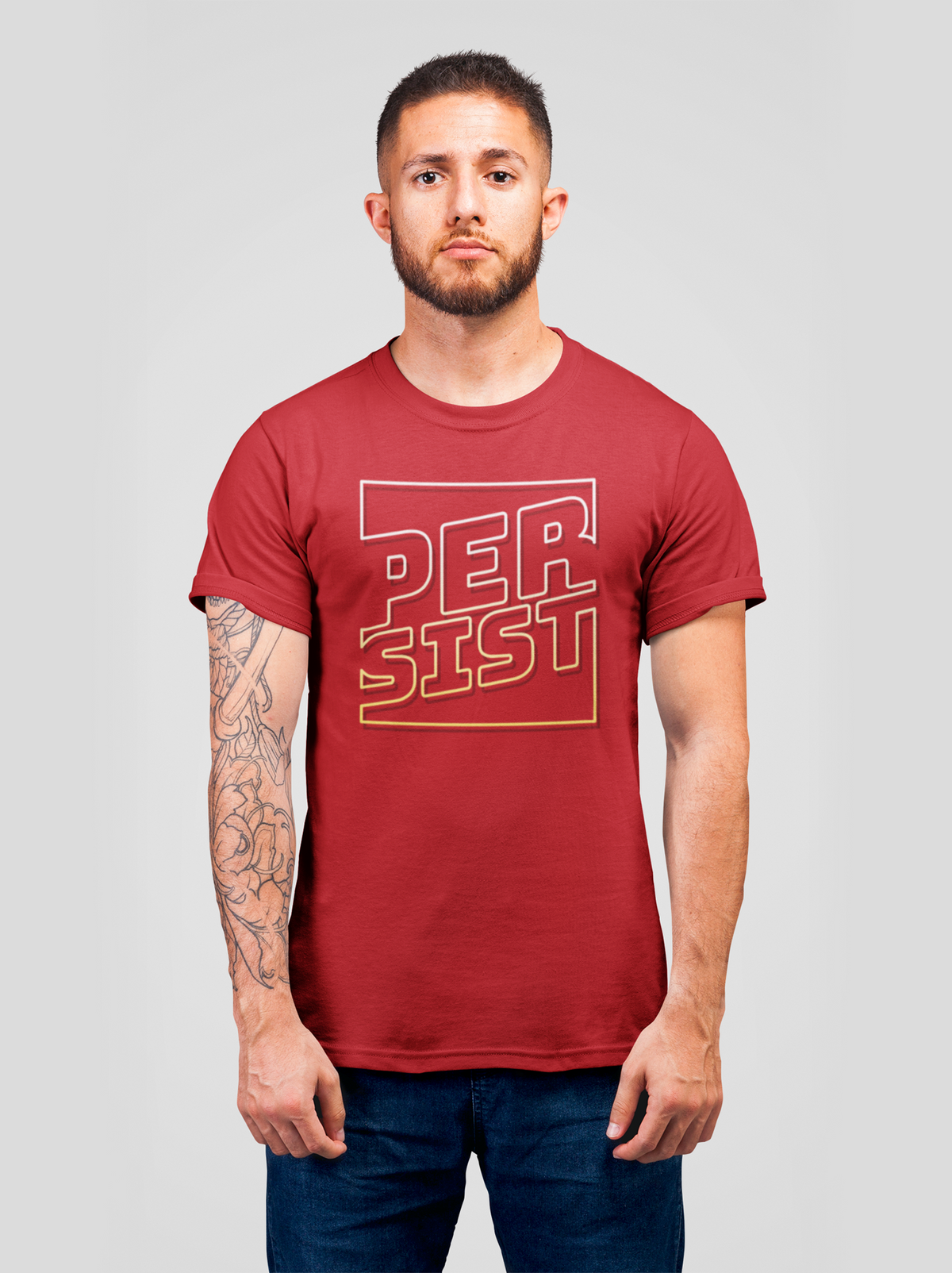 Persist Cotton Unisex Red Tshirt