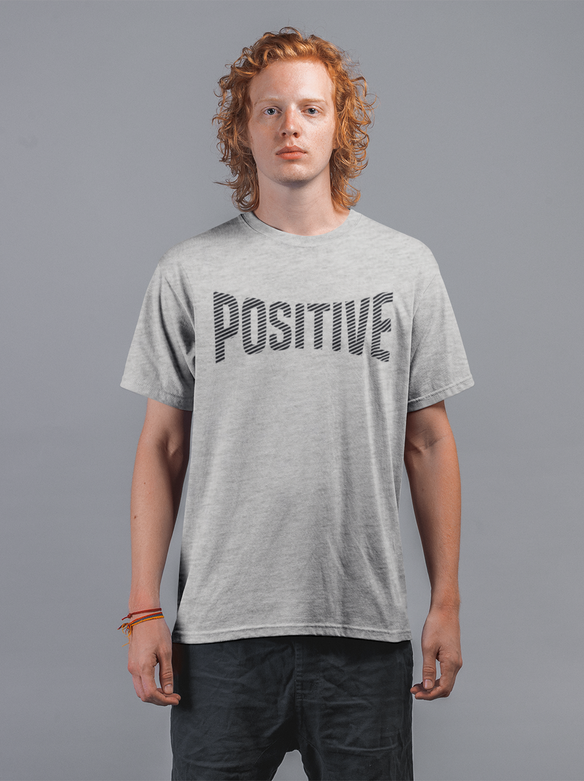 Positive Cotton Unisex Grey Melange Tshirt