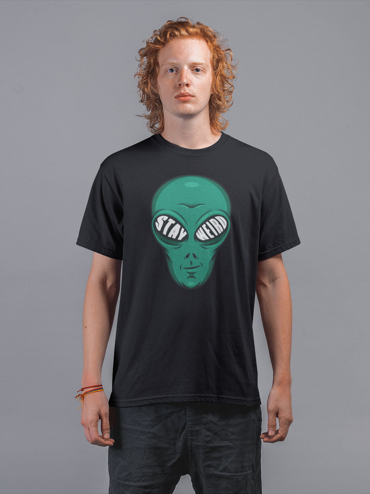 Stay Weird Cotton Unisex Black Tshirt