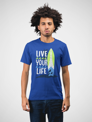 Live your Life Cotton Unisex Royal Blue Tshirt