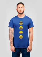 Emojis Cotton Unisex Royal Blue Tshirt