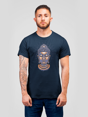 Buddha Cotton Unisex Navy Blue Tshirt
