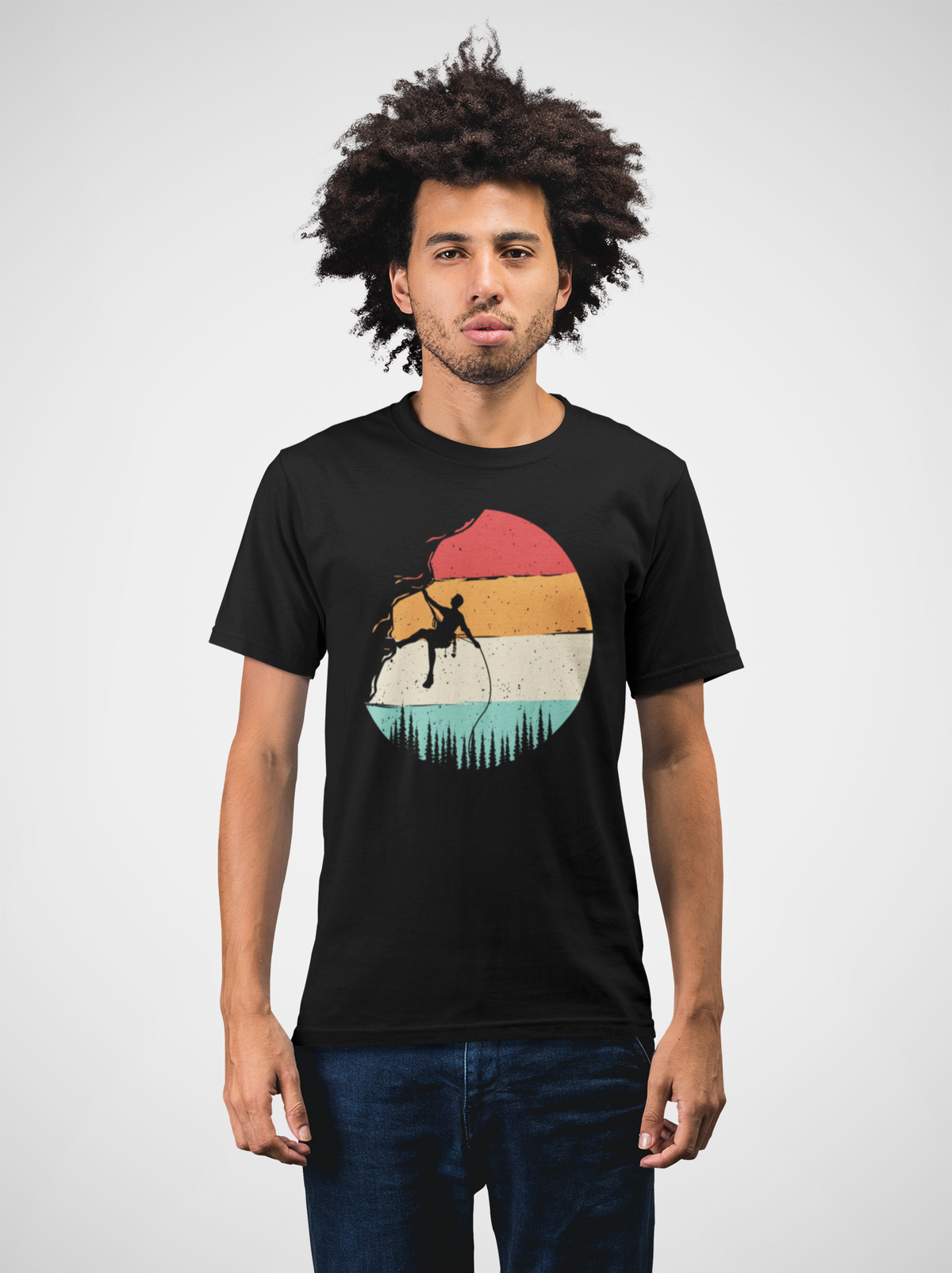 Mountaineering Graphic Unisex Black Tshirt