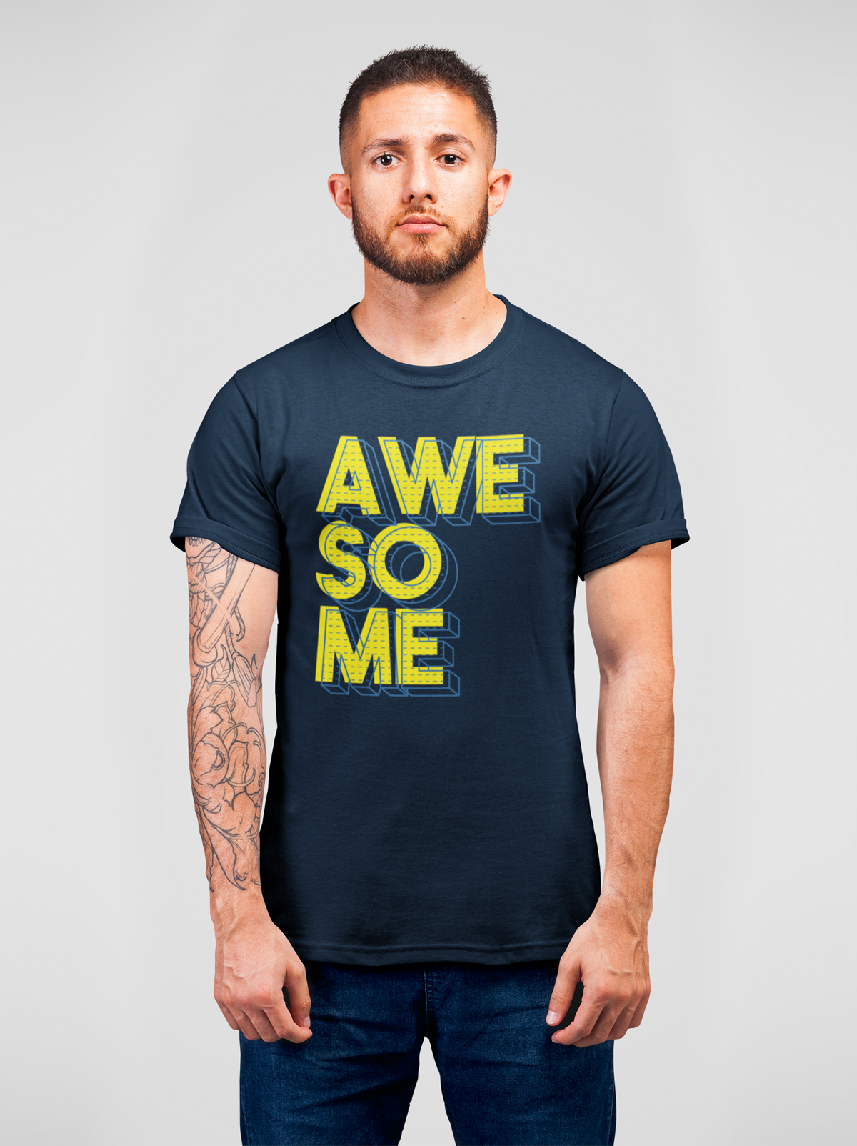 Awesome Cotton Unisex Navy Blue Tshirt