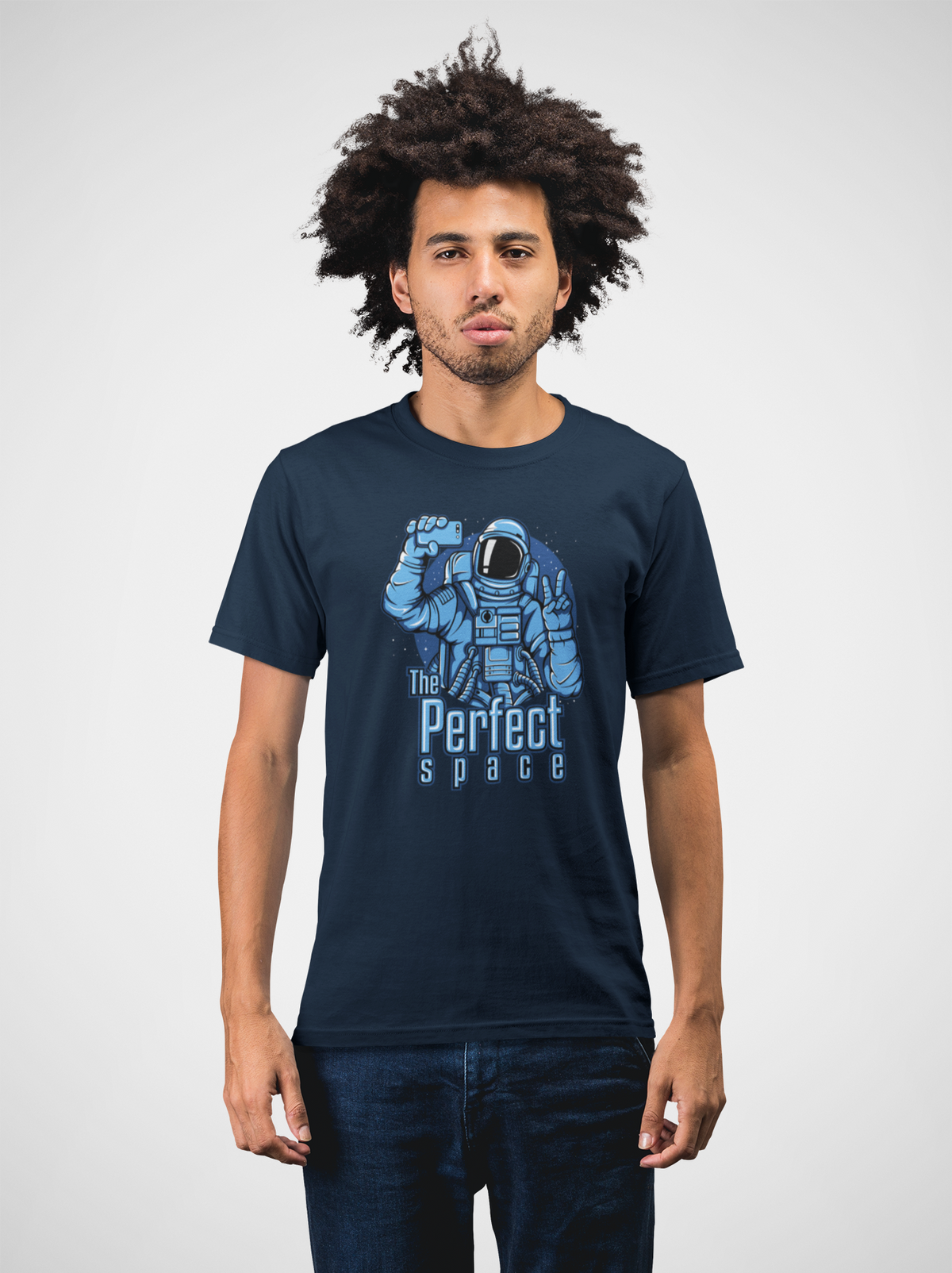 The Perfect Space Cotton Unisex Navy Blue Tshirt