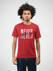 Never Give Up Cotton Unisex Red Tshirt