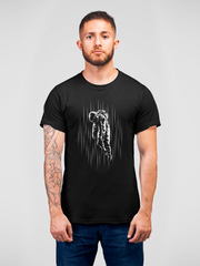 Astronaut Falling Cotton Unisex Black Tshirt