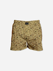 Sand Brown Cool Dude Printed Mens Boxer Shorts