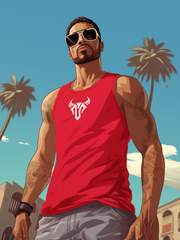 Casual Printed Tank Tops Casual Red