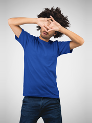 Plain Cotton Unisex Royal Blue Tshirt