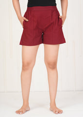 Women's Maroon Shorts