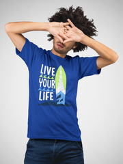 Live your Life Cotton Unisex Royal Blue Tshirt