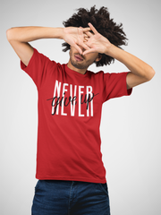 Never Give Up Cotton Unisex Red Tshirt