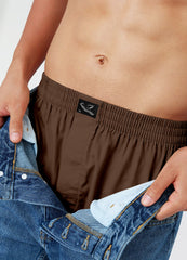 Solid Deep Coffee Mens Boxer Shorts