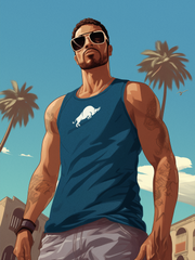 Casual Printed Tank Tops Nile Blue