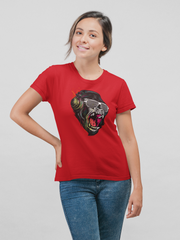 Gorilla DJ Cotton Unisex Red Tshirt