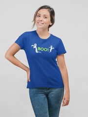 Boo Cotton Unisex Royal Blue Tshirt