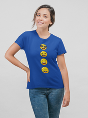 Emojis Cotton Unisex Royal Blue Tshirt