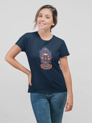 Buddha Cotton Unisex Navy Blue Tshirt