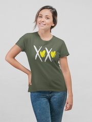 XOXO Cotton Unisex Army Green Tshirt
