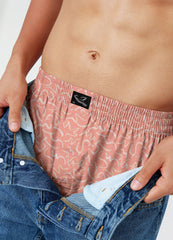 Melon Pink Printed Mens Boxer Shorts