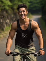 Casual Printed Tank Tops Black