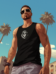 Casual Printed Tank Tops Black