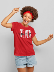 Never Give Up Cotton Unisex Red Tshirt