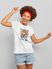 Born To Ride Cotton Unisex White Tshirt