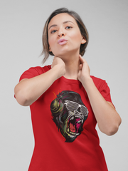 Gorilla DJ Cotton Unisex Red Tshirt