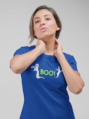 Boo Cotton Unisex Royal Blue Tshirt