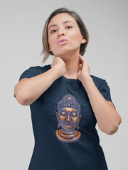 Buddha Cotton Unisex Navy Blue Tshirt