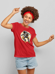 Astronaut Moon Cotton Unisex Red Tshirt