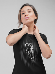 Astronaut Falling Cotton Unisex Black Tshirt